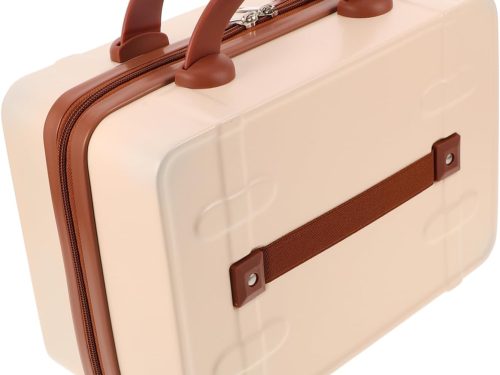 Retro Mini Suitcase Vintage Makeup Travel Case 14-inch Portable Cosmetic Brush Storage Organizer Vanity Case Small Luggage For Women