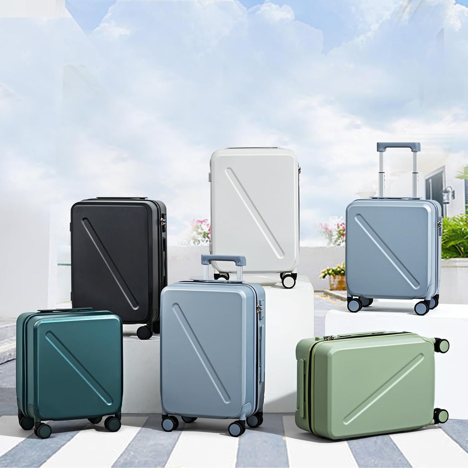 Checked Luggage, 24 Inch Suitcases With Wheels Hardshell, TSA Approved Luggage Medium Suitcase, Checked Bag Travel Luggage For Business And Shopping, Smoke White