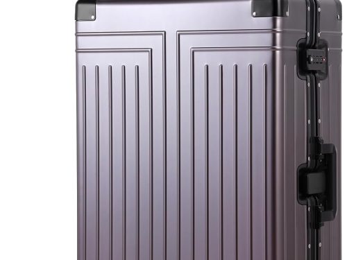 All Aluminum Magnesium 28inch Luggage，Cut from Whole Aluminum Sheet（3rd Generation,Premium Metal zipperless suitcase ） (grey, 28inch)