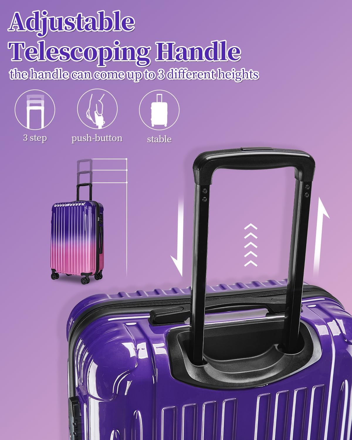 Checked Luggage, 24 Inch Hardside Suitcase, Lightweight Hardshell with , Large Suitcase with Spinner Wheels